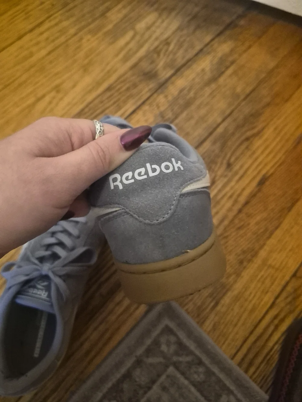 Baby Blue Suede Reebok Forte Lounger Sneakers - Picture 4 of 6